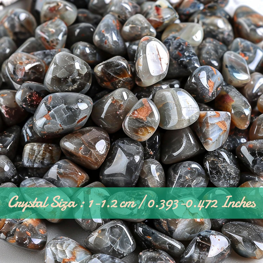 Polished Yooperlite Crystal Chips Set, 0.4", 128 Pcs - Handpicked Tumbled Stones and Crystals Bulk for Healing, Reiki, Meditation, Witchcraft and Home Decor