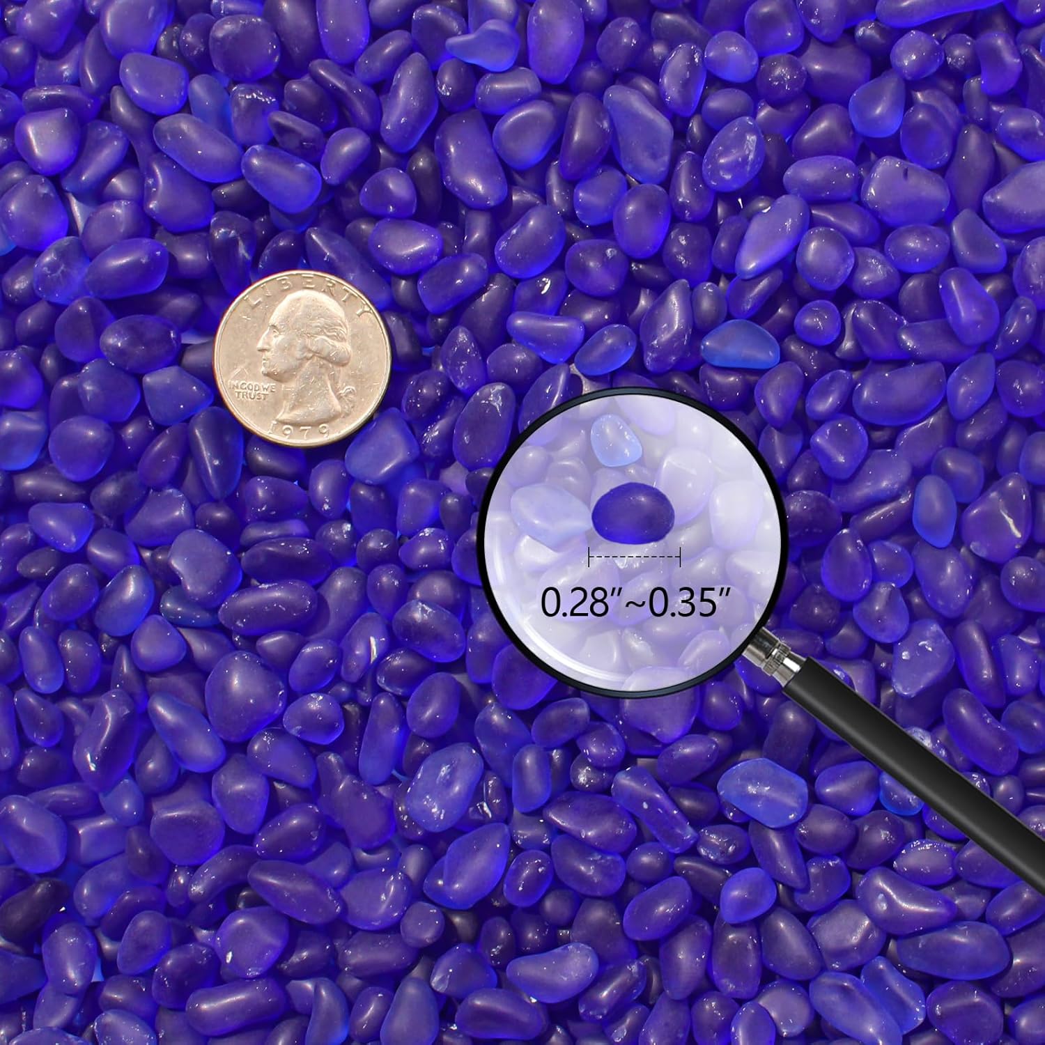 Keedolla 3 Lb Cobalt Blue Frosted Sea Glass Stones Fish Tank Rocks Gravel Aquarium Glass Pebbles Marbles Gemstones for Vase Fillers, DIY Crafts, and Home Decor