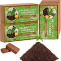 Riare 4pcs Organic Coco Coir Bricks Soil Blocks- 100% Natural Compressed Coco Peat Brick Coconut Fiber Substrate with Low EC& pH Balance, High Expansion Coco Coir Pith Coconut Husk for Garden