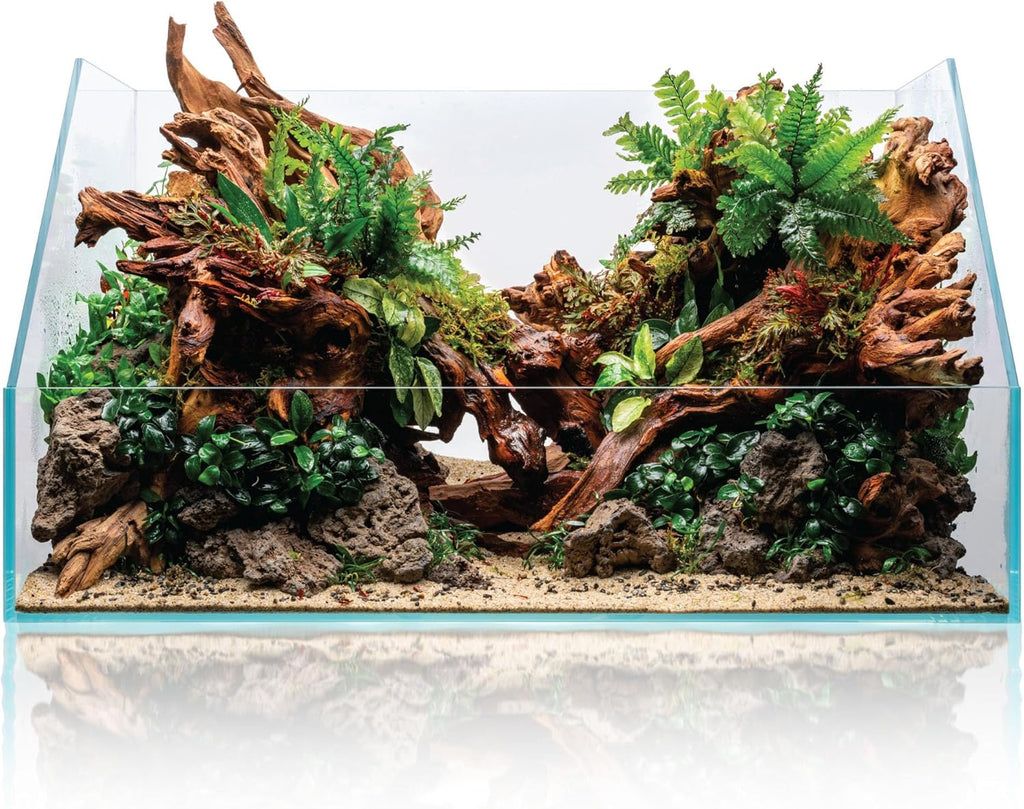 Ultum Nature Systems Rimless Paludarium - Ultra Clear Low Iron Glass with Mitired Edges, Bulkheads and Leveling Mat Inluded (5E)