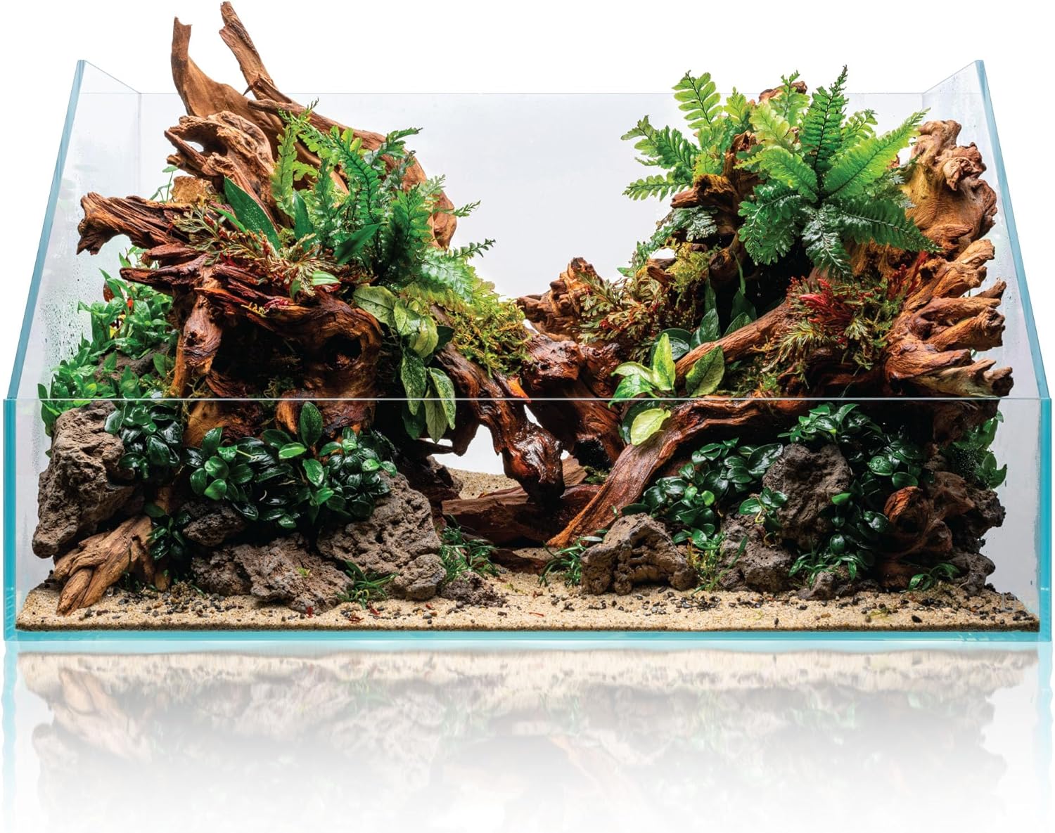 Ultum Nature Systems Rimless Paludarium - Ultra Clear Low Iron Glass with Mitired Edges, Bulkheads and Leveling Mat Inluded (60E)