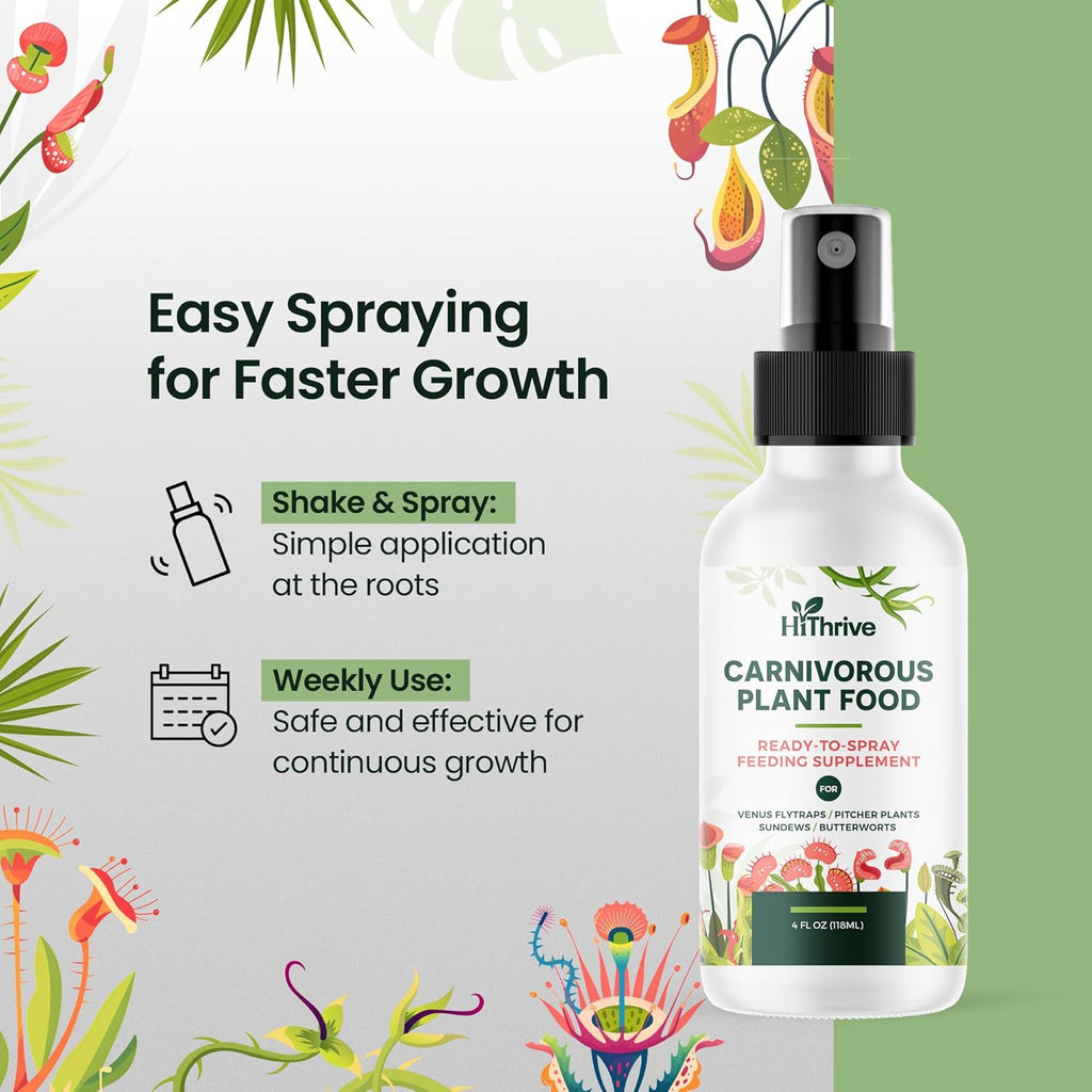 4oz Carnivorous Plant Food Spray & Venus Fly Trap Food - Up to 600 Sprays, Tropical Plant Fertilizer for Carnivorous Plants, Premium Liquid Fertilizer & Feeding Supplement for Consistent Growth