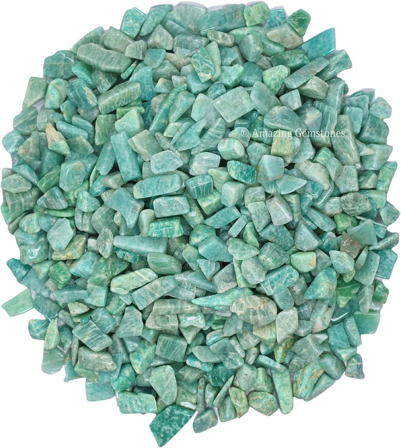 Amazing Gemstone Amazonite Crystal Chips Aquarium Gravel Rocks - Carnelian Chips Bulk Fish Tank Gravel, Small Tumbled Stone Chips, Tiny Crystals for Decoration (Natural AAA Grade) (1000+ Carat Chips)