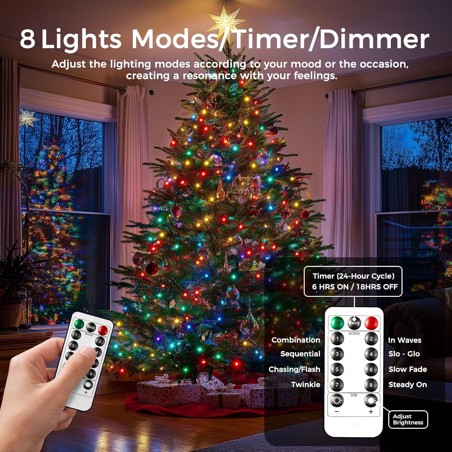 Fairy Lights Battery Operated, 33Ft 100 LED Twinkle Lights with Remote and Timer, 8 Modes Waterproof Lighting for DIY Bedroom Wedding Table Centerpieces Christmas 4 Pack