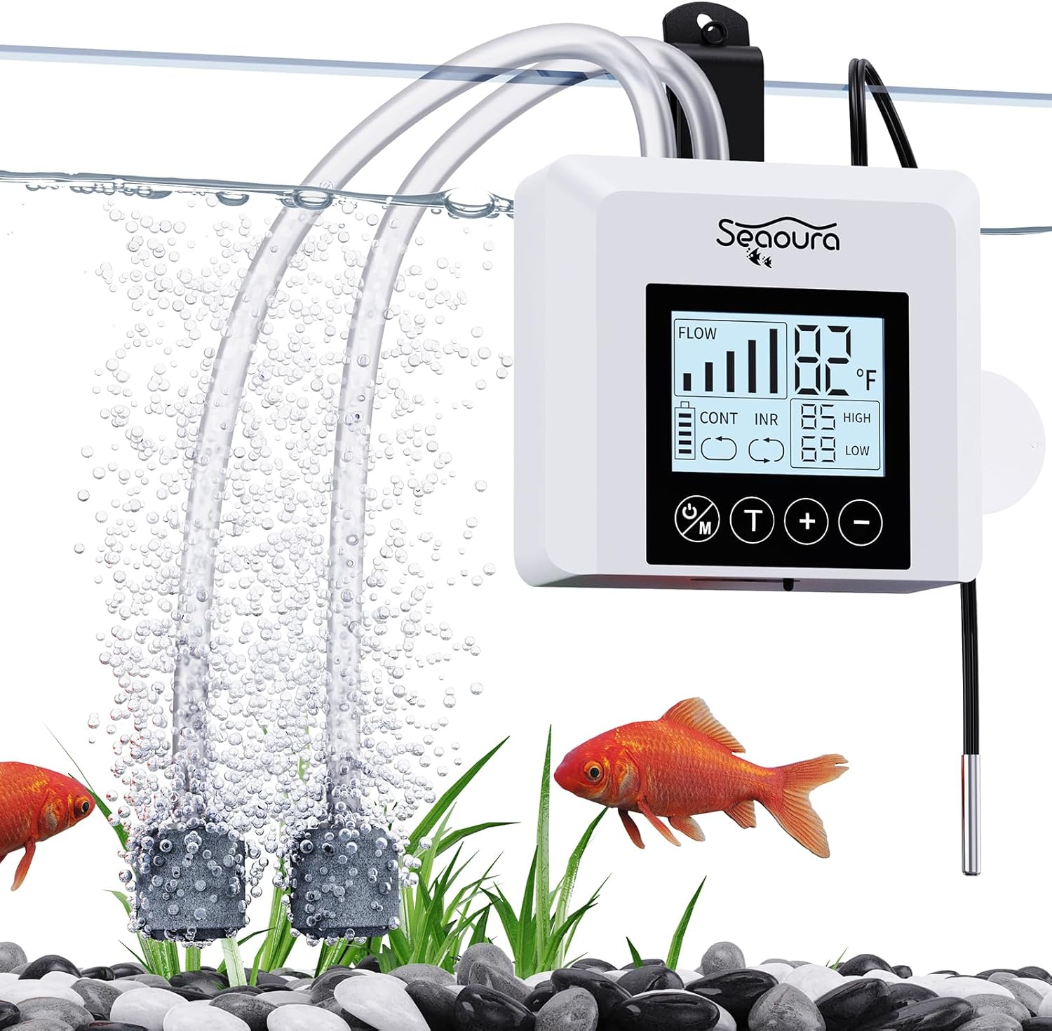 USB Rechargeable Portable Aerator Fish Tank, Battery Powered Silent Air Pump Aquarium Bubbler for Bait Bucket 2.5w, Fishing Oxygen Pumps for Outdoor, Power Outages