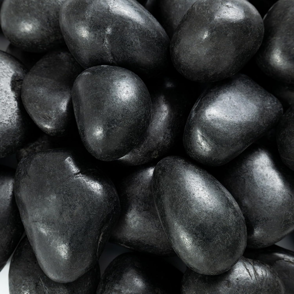 MSI Decorative Polished Black Pebbles, 1.2 inch - 2 inch, 40 lb. Bag(Pallet/ 55 Bags)