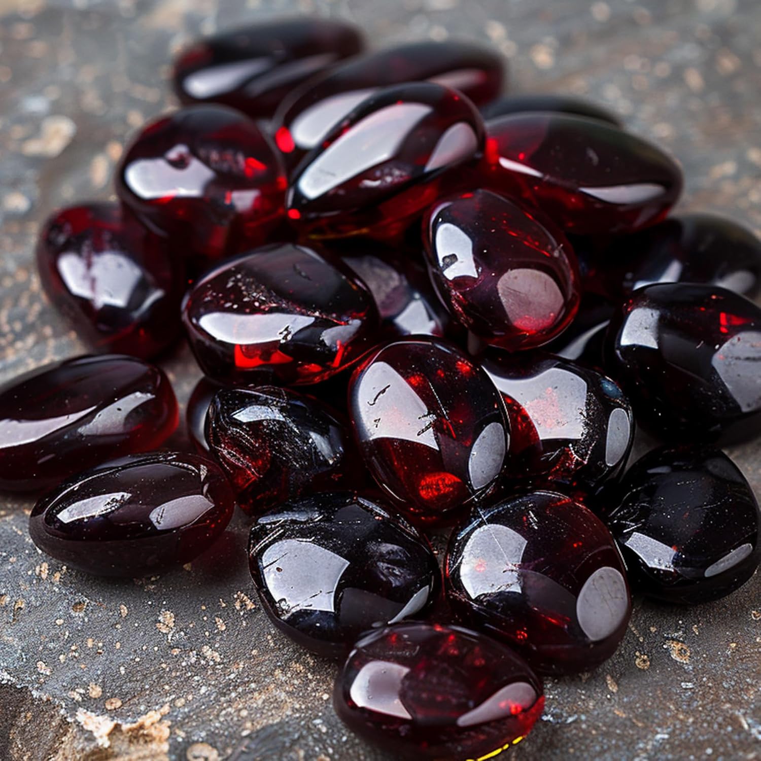 Polished Garnet Crystal Chips 200 Pcs - 0.3" 10 oz Tumbled Stone Chips Crushed Sea Glass Stones Healing Reiki Crystal Jewelry Making Home Decoration