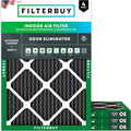 Filterbuy 16x20x1 Air Filter MERV 8 Odor & Allergy Defense with Activated Carbon (4-Pack), Electrostatic Pleated HVAC AC Furnace Filters Replacement, Made in USA (Actual Size: 15.50 x 19.50 x 0.75)