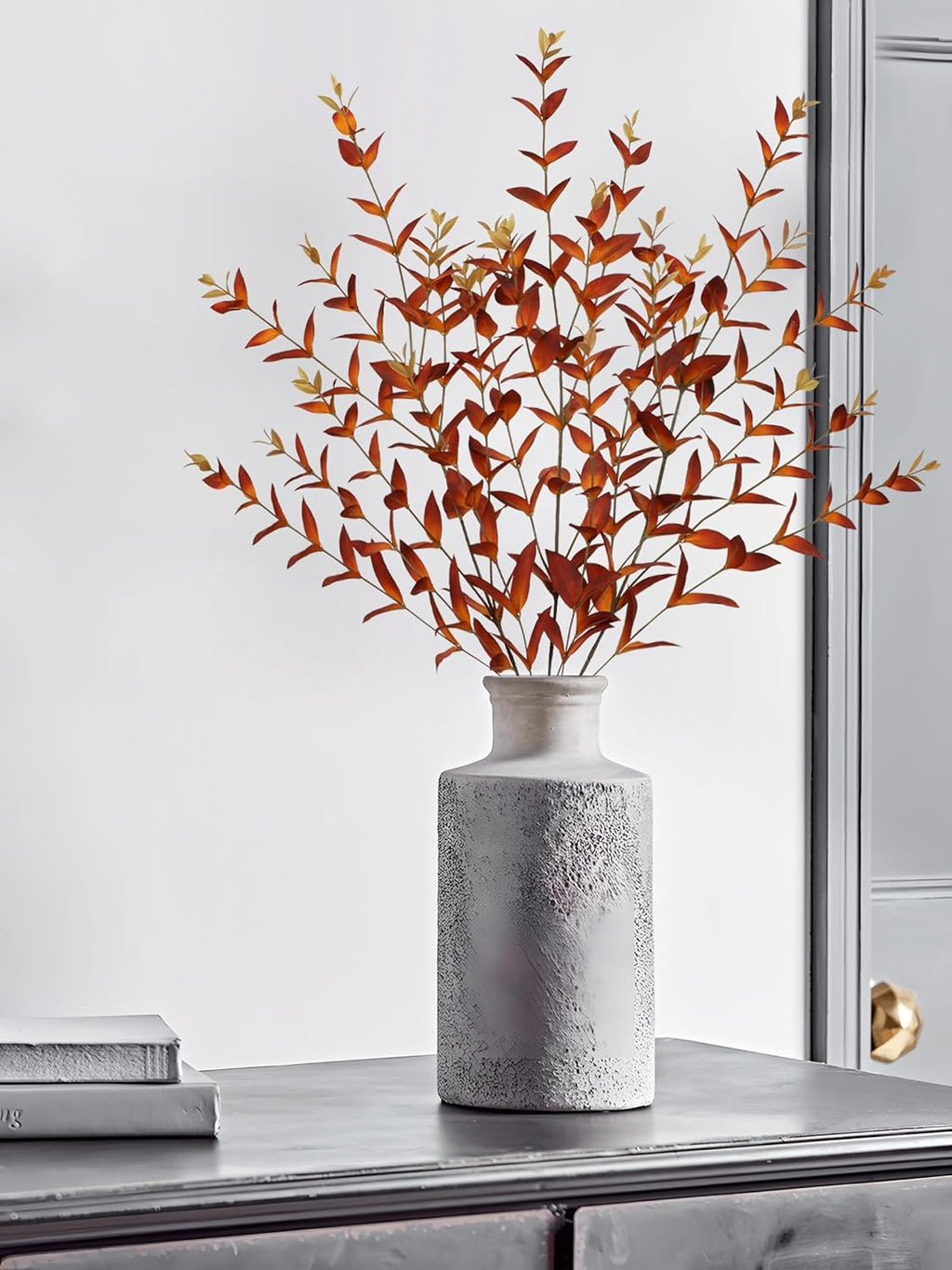 Briful 3PCS Artificial Fall Stems – 36.2" Long Stem Orange Leaf Branches, Autumn Foliage Branch for Fall Vase Filler, Thanksgiving Centerpiece, Harvest & Farmhouse Decoration