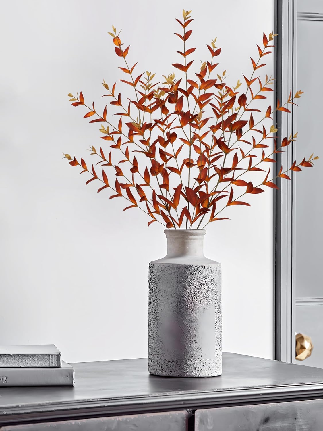 Briful 3PCS Artificial Fall Stems – 36.2" Long Stem Orange Leaf Branches, Autumn Foliage Branch for Fall Vase Filler, Thanksgiving Centerpiece, Harvest & Farmhouse Decoration