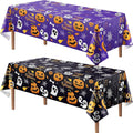 Halloween Plastic Tablecloth Rectangle 54" x 108" Disposable Table Cover Pumpkin Ghost Table Cloth Halloween Decor for Home Indoor Outdoor Birthday Party Supplies 2 Pack