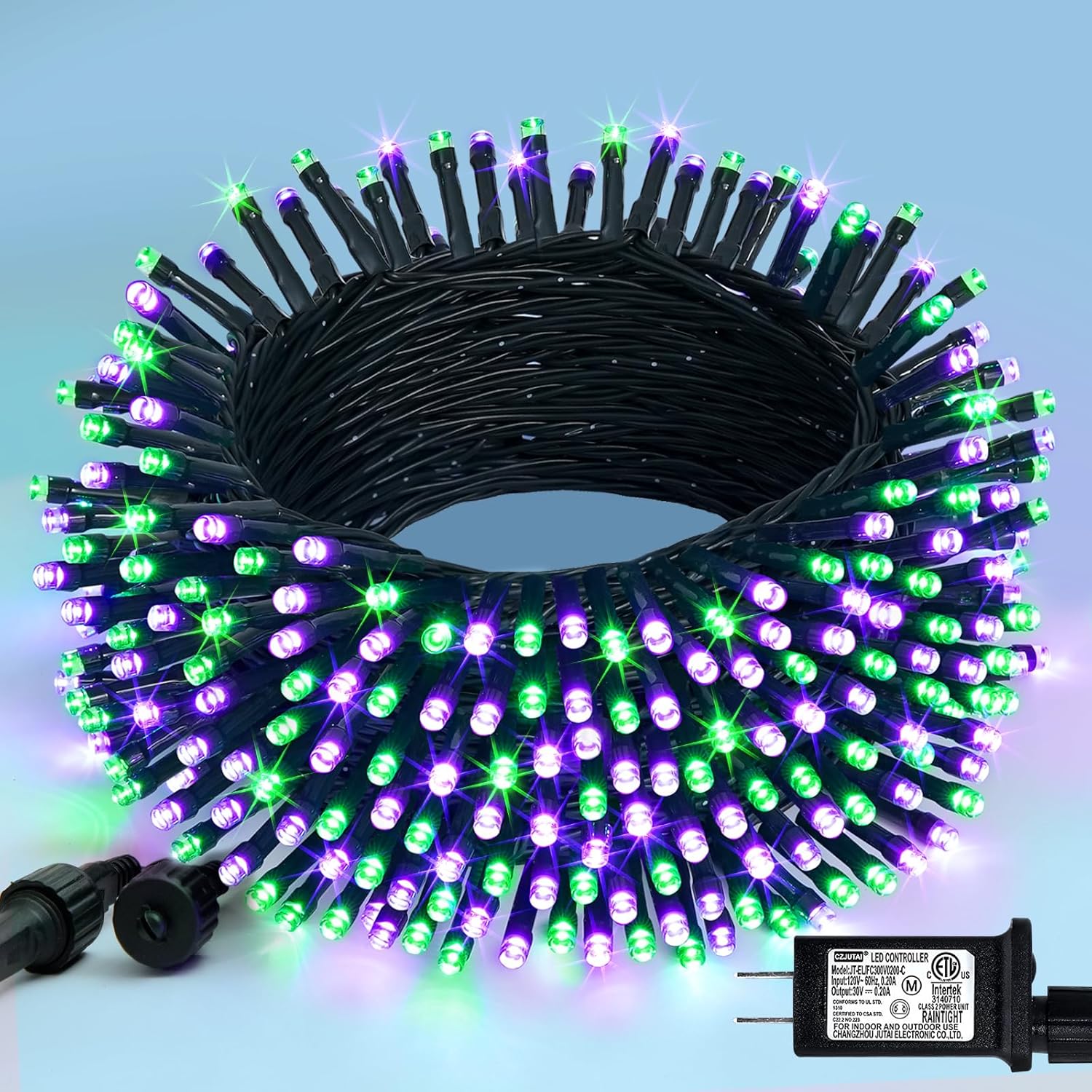 JMEXSUSS 200 LED Purple and Green Halloween Lights Plug in, 66ft Connectable Halloween String Lights,8 Modes Outdoor Waterproof Tree Light for Yard Outdoor Indoor Bedroom Garden Patio Decor