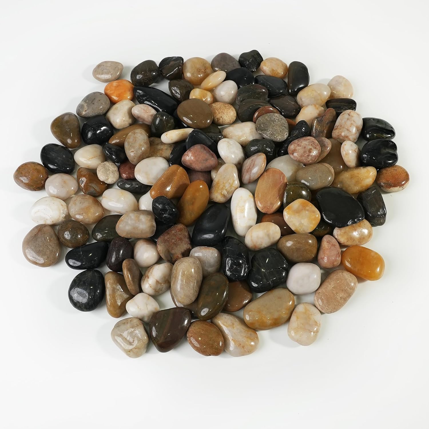 StoneCreek 24 LBS River Rocks(2 x 12 LBS Bags), Large Size, Decorative Garden Stones for Plant Landscaping, Polished Gravel Filler Pebbles for Home Decoration, Vases, Succulents(Mixed Pebbles)