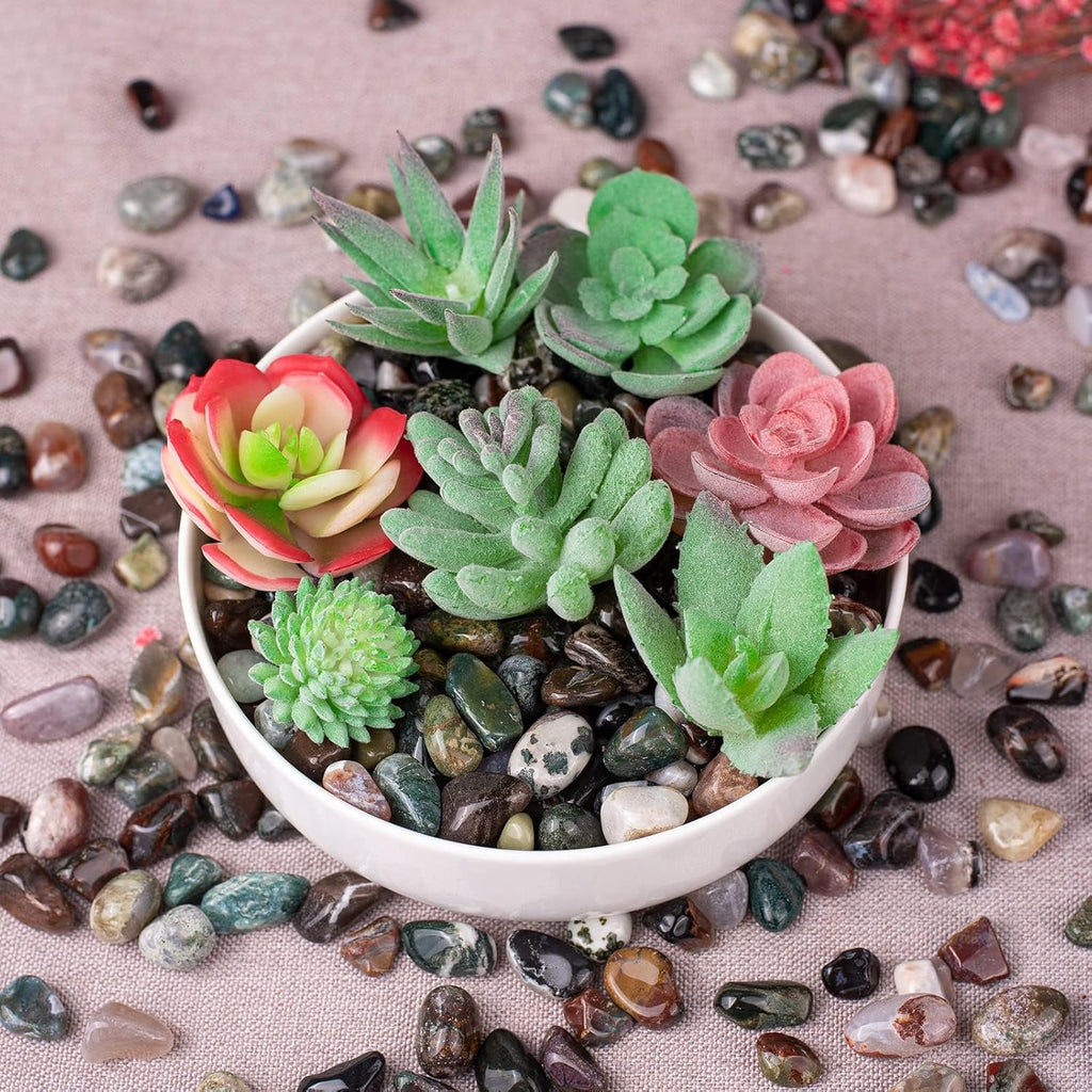 Polished Ocean Jasper Crystal Chips Set, 0.4", 128 Pcs - Handpicked Tumbled Stones and Crystals Bulk for Healing, Reiki, Meditation, Witchcraft and Home Decor