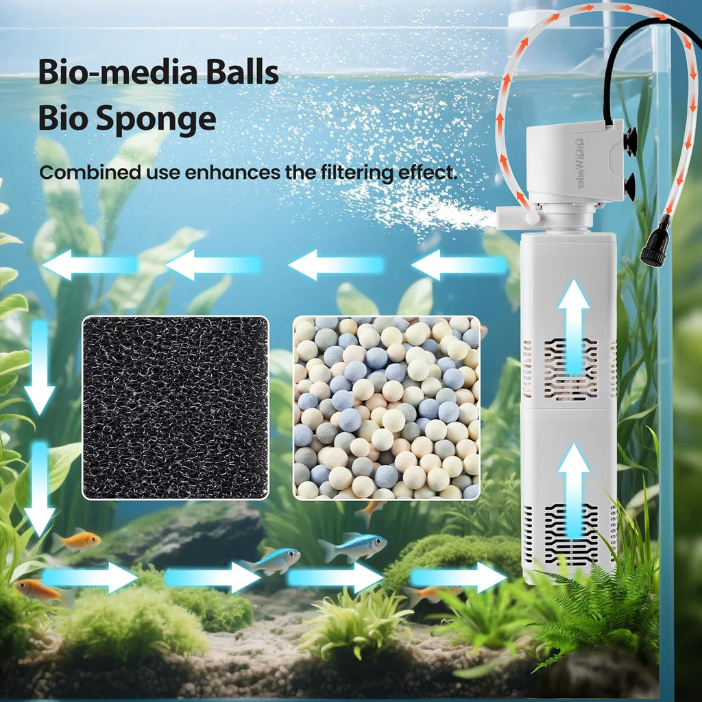 Aquarium Filter,Aquarium Internal Filter,All-in-one Filter 20W 230GPH for 70-120gal Fish Tank