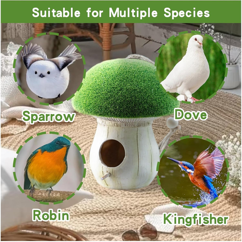 Topadorn Bird Houses for Outside Patio Garden Decorative, Hanging Birdhouse for Blue Bird, Sparrow, Chickadee