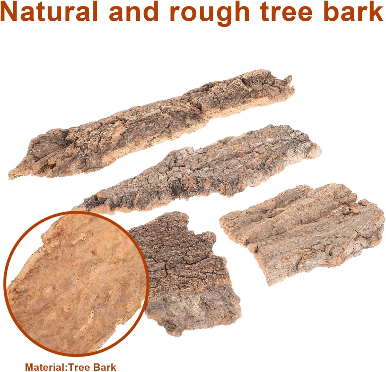 balacoo Terrarium Tree Bark: 4pcs Reptile Bark Decoration Natural Cork Bark Backdrop Reptile Tank Background Leopard Cork Bark - Tarantula Enclosure Accessories