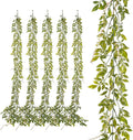 6 Pack 5.57ft Artificial Greenery Garland, Willow Leaf Garland for Room Decor, Garlands for Decoration, Fake Vines Hanging Plants for Home Bedroom Garden Wall Wedding Decor-043
