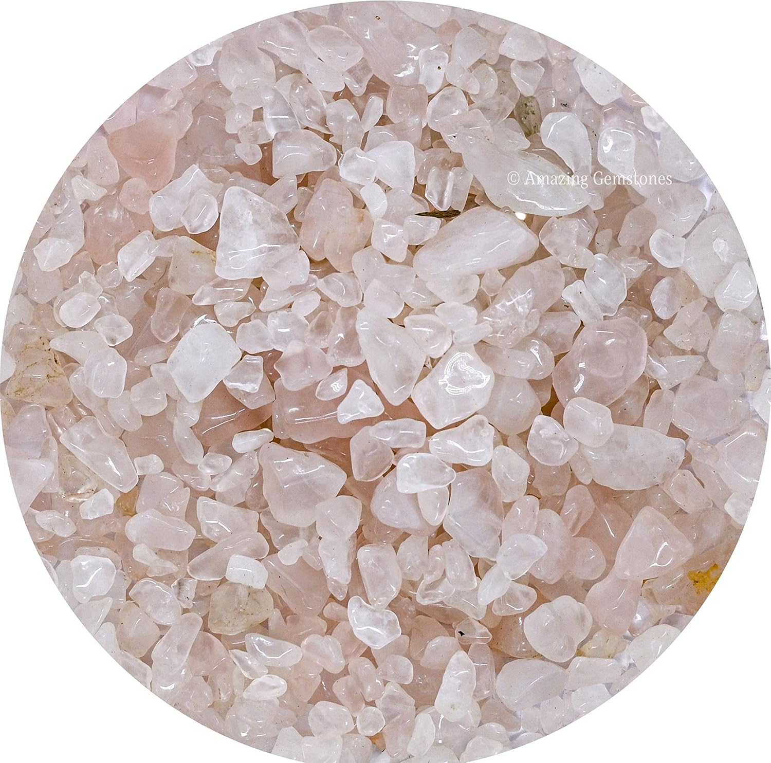 Amazing Gemstone Rose Quartz Crystal Chips Aquarium Gravel Rocks - Rose Quartz Chips Bulk Fish Tank Gravel, Small Tumbled Stone Chips and Tiny Crystals for Decoration (AAA Grade) (1000+ Carat Chips)
