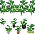 Artificial Faux Alocasia Tree Leave Plants - 4PCS 28'' Tall Fake Alocasia Leaf Plant Indoor Outdoor, Large Faux Floor Plant for Living Room Bathroom Bedroom Plants Decor, Farmhouse Home House Decor