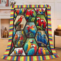 Parrot Bird Throw Blanket Macaw Stuff Gifts for Kids Girls Boys Adults Women Men Soft Cozy Warm Plush Fluffy Fuzzy Fleece Blanket Decor 40''X50''