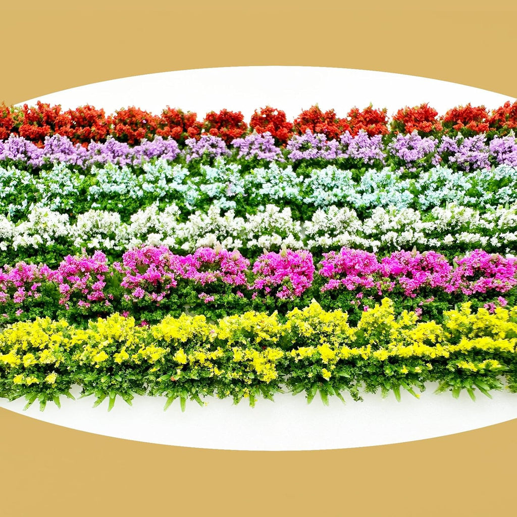 Woohome 6 PCS Static Grass Model Flower Cluster Model Grass Tufts Set for DIY Miniature Train Landscape Terrain Railway Scenery Decorations