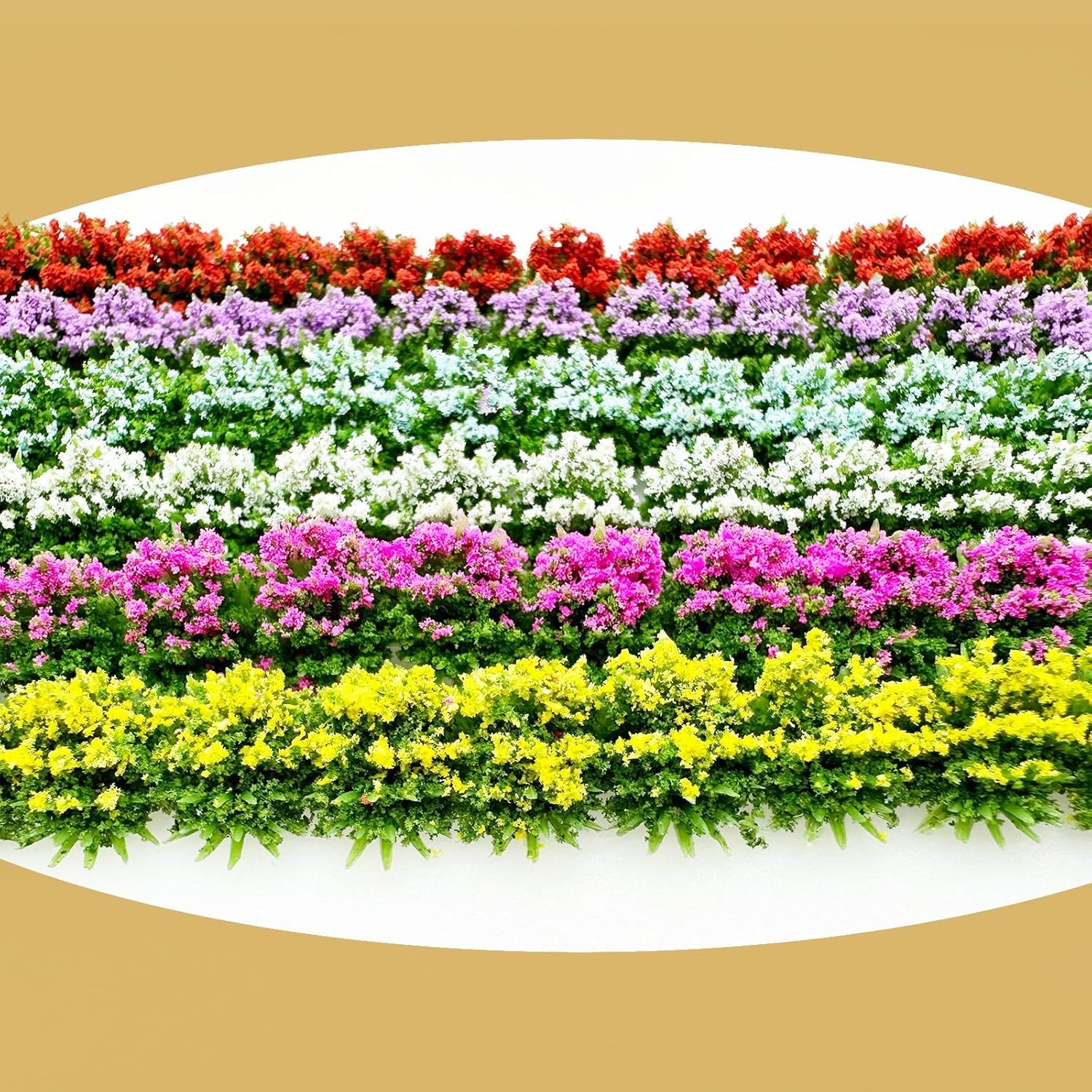 Woohome 6 PCS Static Grass Model Flower Cluster Model Grass Tufts Set for DIY Miniature Train Landscape Terrain Railway Scenery Decorations