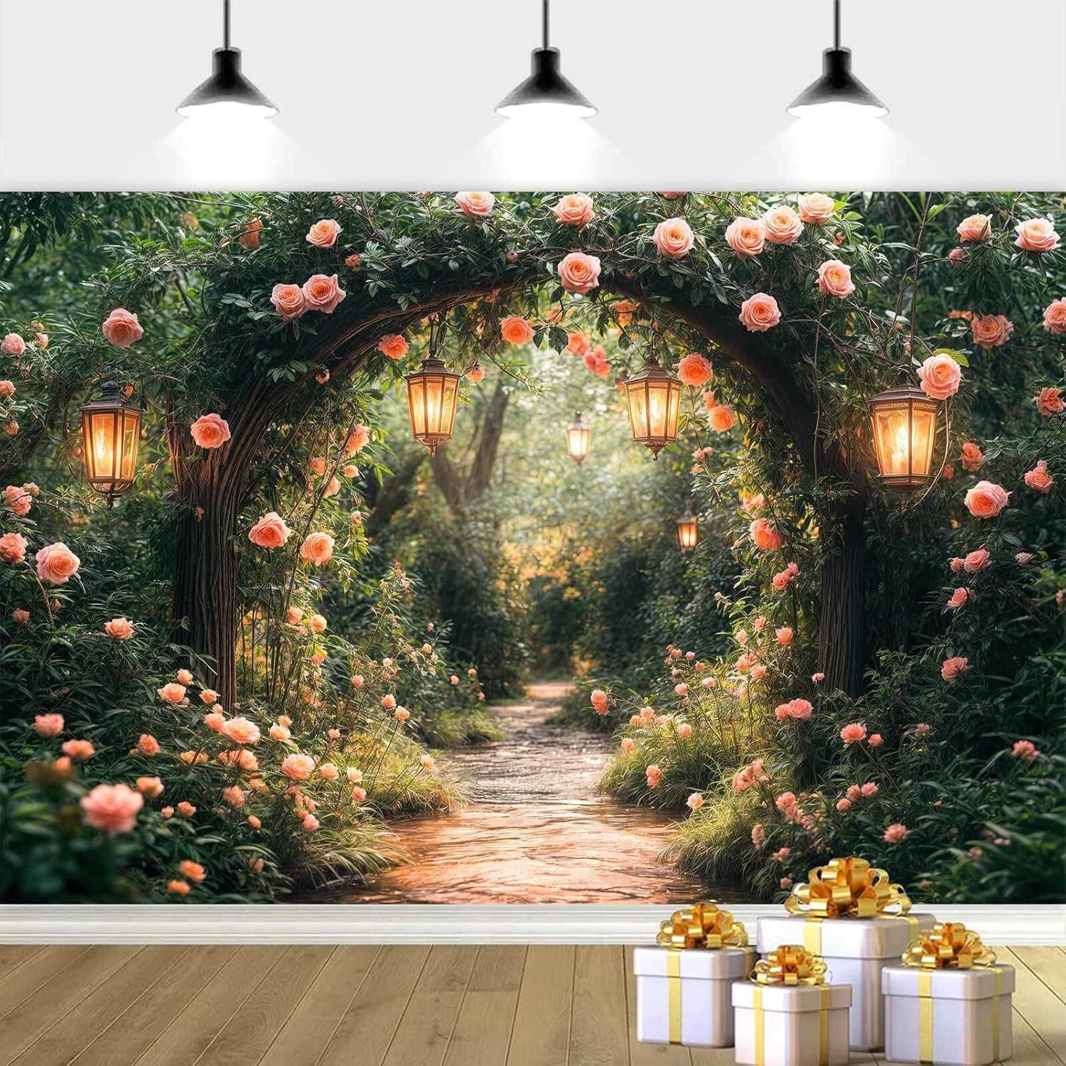 Spring Enchanted Garden Backdrop Fairy Magic Forest Party Decorations Banner Floral Wonderland Photography Background Wedding Party Decorations Fabric Decor Photo Booth Studio Props 10X6