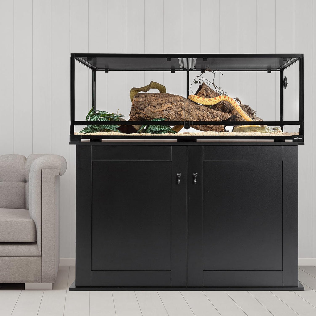 REPTI ZOO Storage Cabinet Terrarium Stand 48" x 24" x 30" for 30" Aquarium Tanks Reptile Terrariums, 6 Large Storage Shelves for Accessories Organization, Extra Holes for Wire Pass