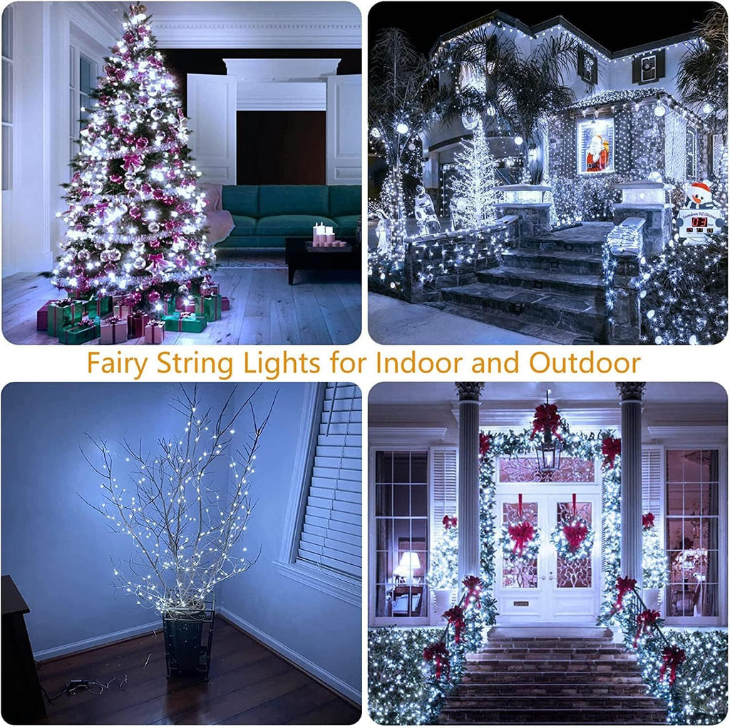 Cool White ⇋ Multicolor 66Ft 200LED Christmas Fairy Lights Plug in with Remote, Waterproof String Lights Outdoor Indoor 8 Modes with Timer, Twinkle Lights for Girl's Room Garden Christmas Decorations