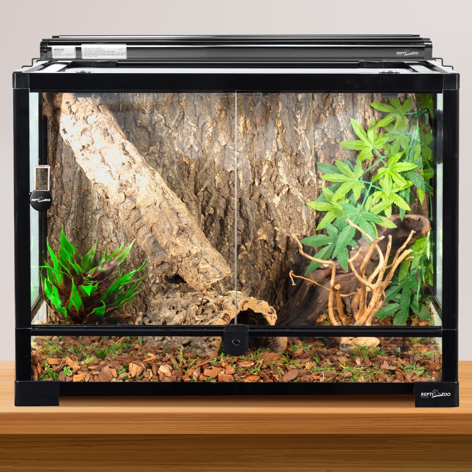 REPTI ZOO UVB Reptile Light, New Version T5 HO UVB Lighting Combo Kit, Reptile Terrarium Hood with 10.0 UVB Tube Bulb, Reptile Light Fixture 8W-12Inch