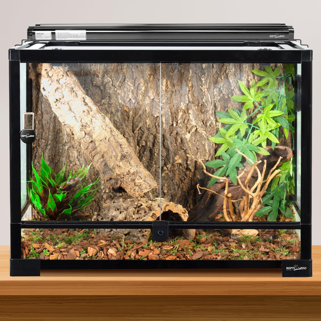 REPTI ZOO UVB Reptile Light, New Version T5 HO UVB Lighting Combo Kit, Reptile Terrarium Hood with 5.0 UVB Tube Bulb, Reptile Light Fixture 8W-12Inch