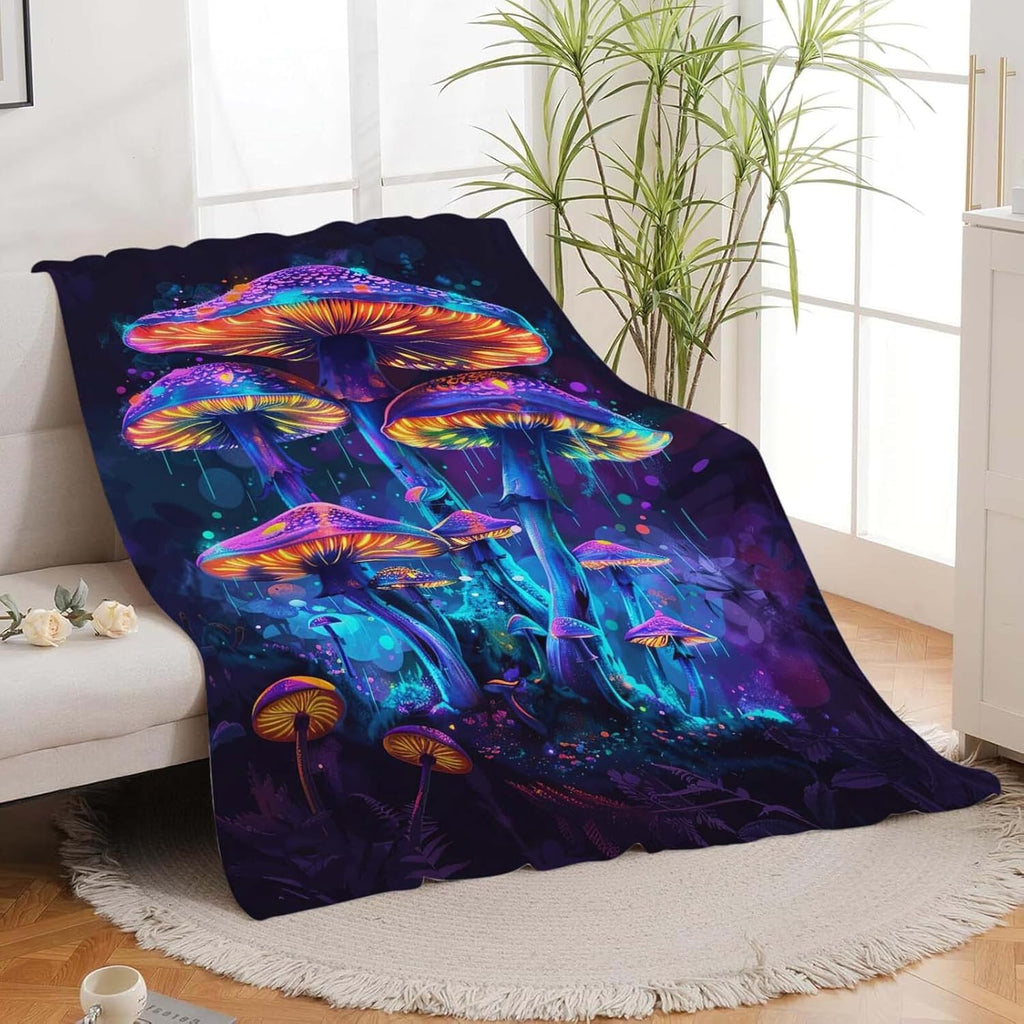 Mushroom Throw Blanket Mushroom Stuff Gifts for Kids Girls Boys Adults Women Man Soft Cozy Warm Plush Fluffy Fuzzy Fleece Blanket Decor 60''X80''
