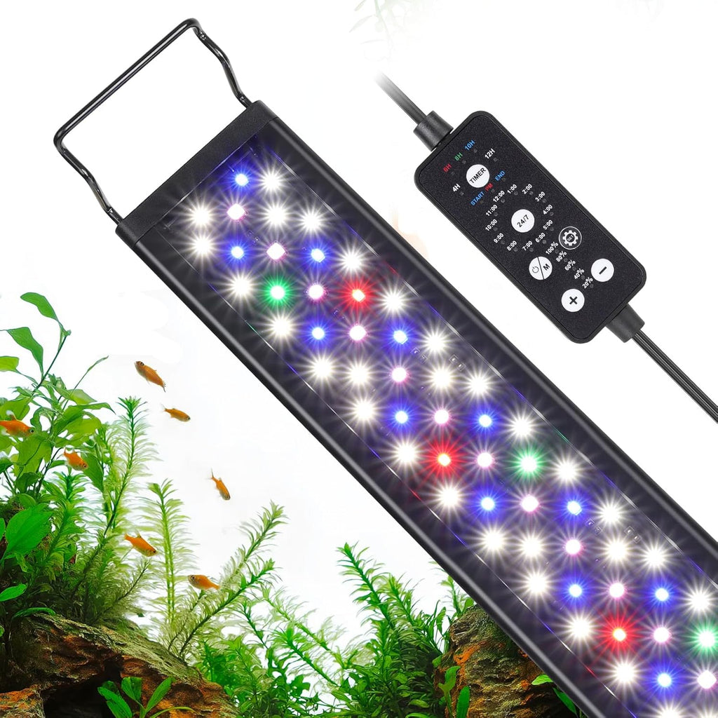 hygger 18W LED Aquarium Light, 18-24 Inch Fish Tank Light with Timer Auto On/Off, Sunrise Sunset Mode, Adjustable Brightness and Colors, Full Spectrum Light with Extendable Brackets for Freshwater