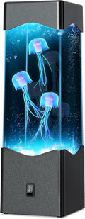 Gifts for Adults Kids, Multi-Color Jellyfish Lamp, USB Powered Aquarium Night Lights with 3 jellyfish,Jelly fish Tank Light Lamp Bedroom Office Room Desktop Decoration Mood Lamp for Stress Relief