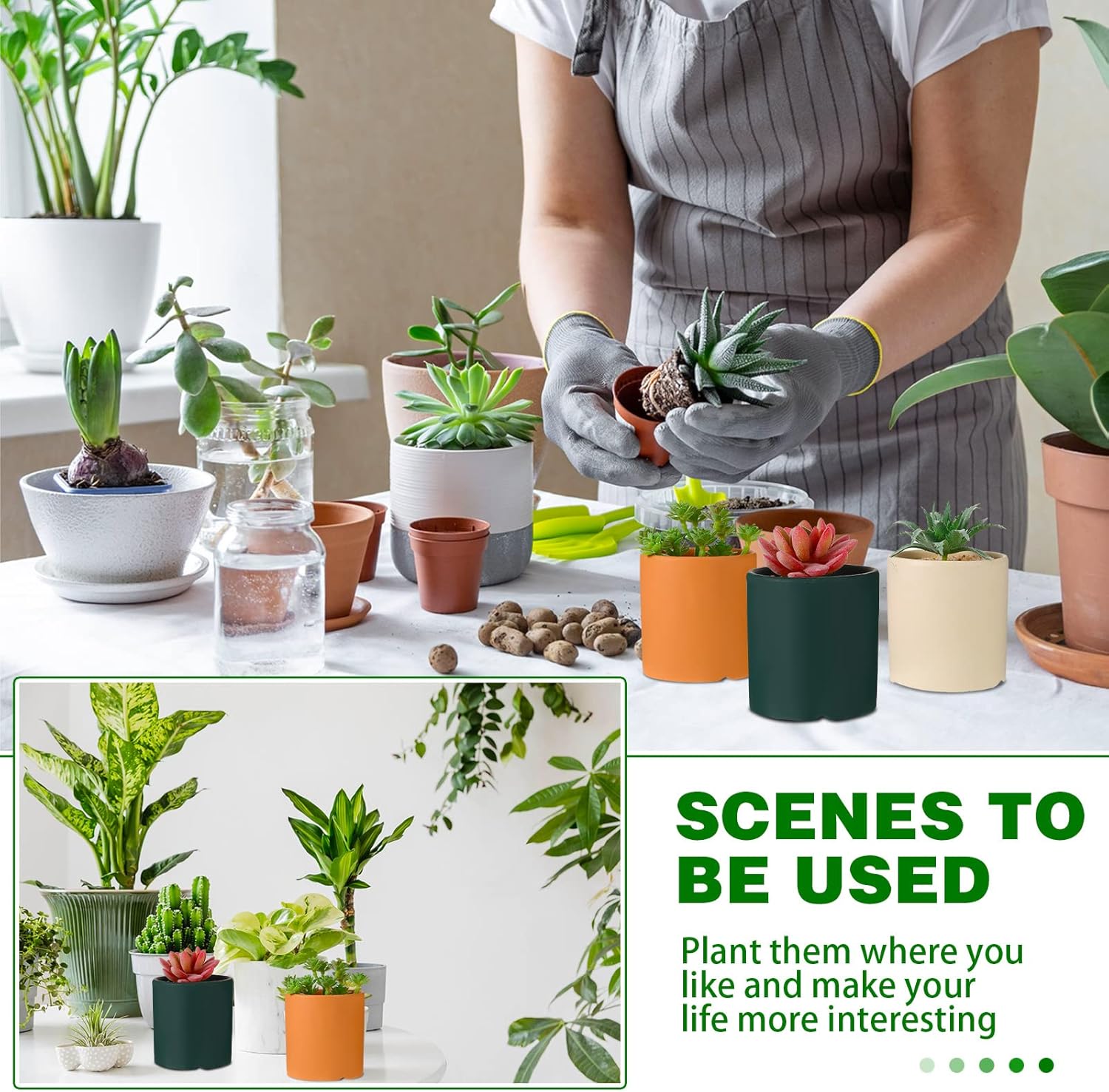 WILLBOND 38 Pcs Christmas Mini Artificial Succulents Small Fake Succulent Plants Faux Assorted Unpotted Realistic Plastic Flowers Picks Stem for DIY Crafting Greenery Garden Home Decor(Flocked)