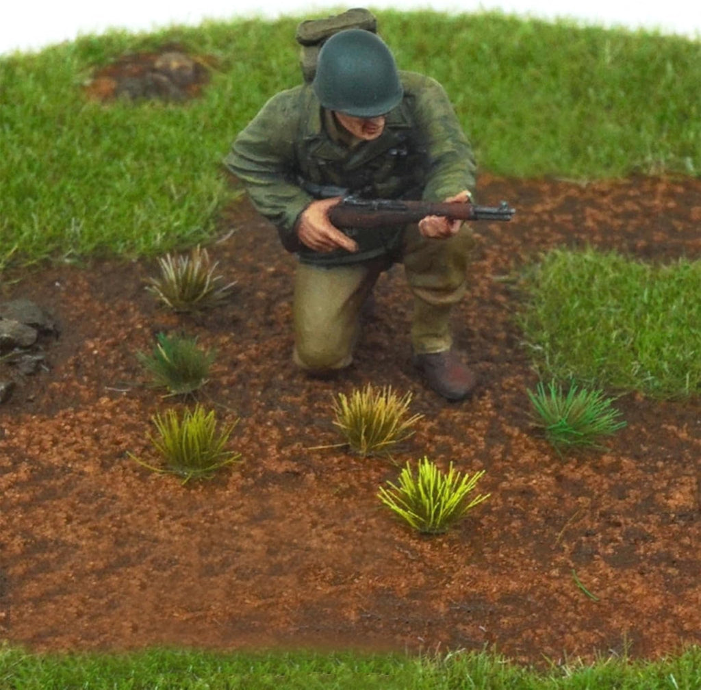 Woohome 208 PCS Static Grass Tuft Green Model Grass Tufts Terrain Model Kit Static Scenery Model Miniature Shrubs Bushes for Train Landscape Railway Artificial Grass Modeling
