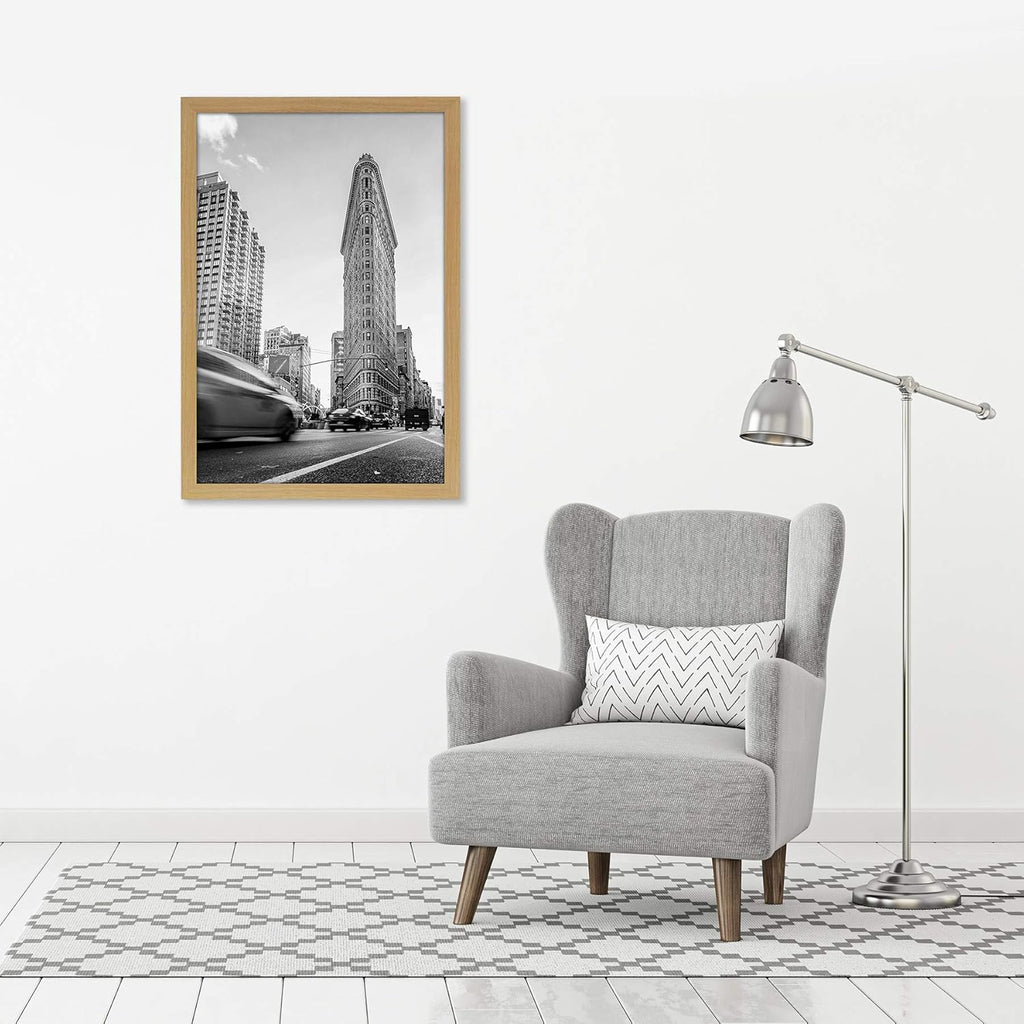 Americanflat 24x36 Poster Frame with Polished Plexiglass - Wide Picture Frames Made of Engineered Wood for Vertical or Horizontal Wall Display - Epic Collection - Pine