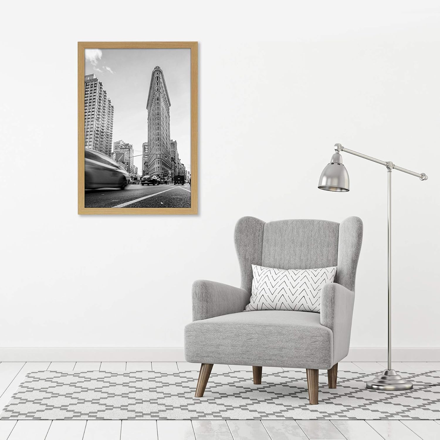 Americanflat 24x36 Poster Frame with Polished Plexiglass - Wide Picture Frames Made of Engineered Wood for Vertical or Horizontal Wall Display - Epic Collection - Pine