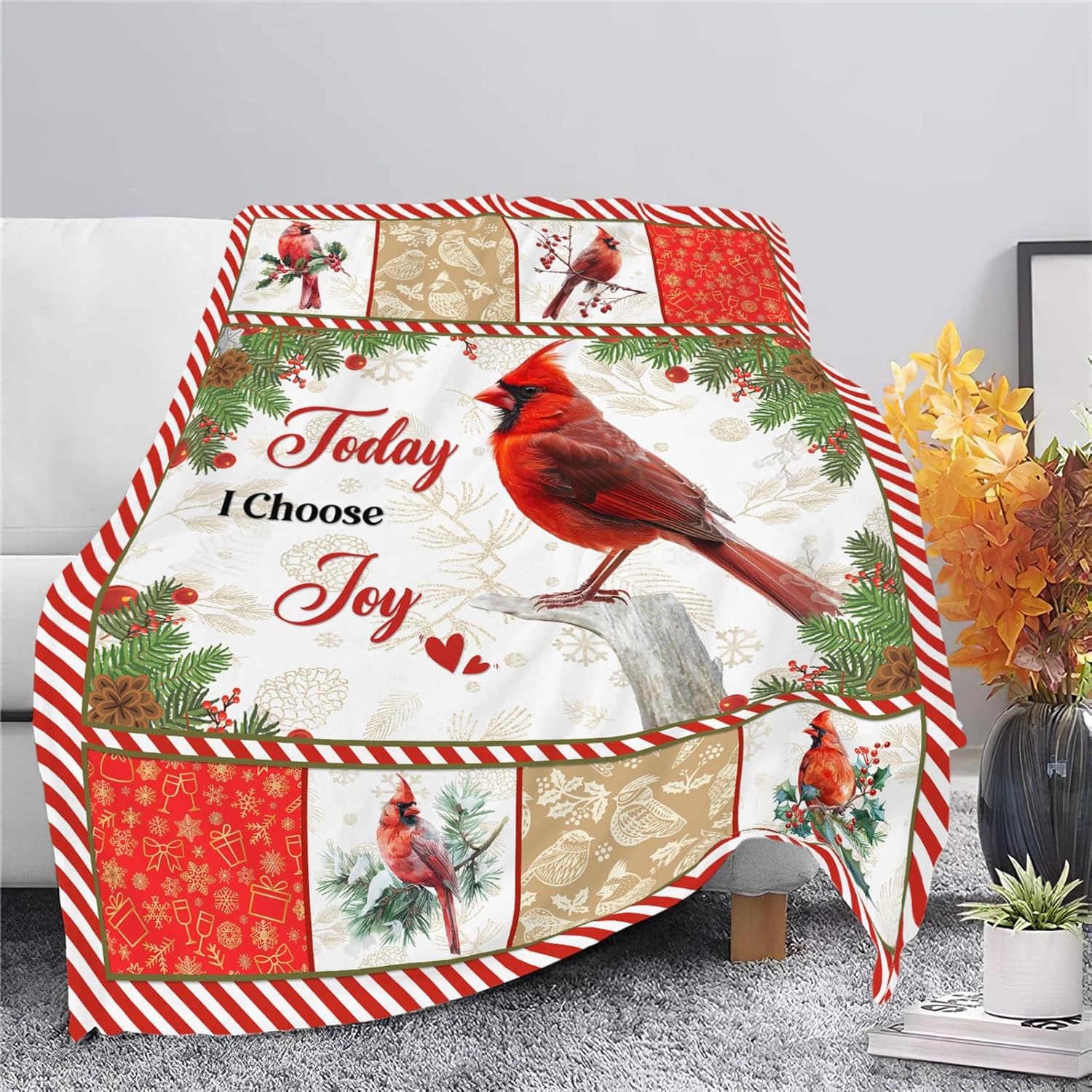 Cardinal Blanket Cardinal Throw Blanket Gifts for Bird Lover Kids Girls Boys Adults Women Men Super Soft Cozy Plush Fluffy Fuzzy Fleece Blanket Decor 60''X80''