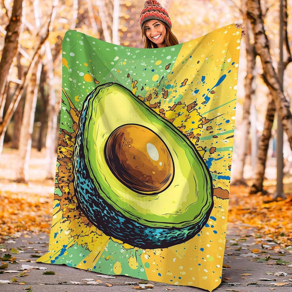Avocado Throw Blanket Avocado Stuff Gifts for Kids Girls Boys Adults Women Man Soft Cozy Warm Plush Fluffy Fuzzy Fleece Blanket Decor 40''X50''