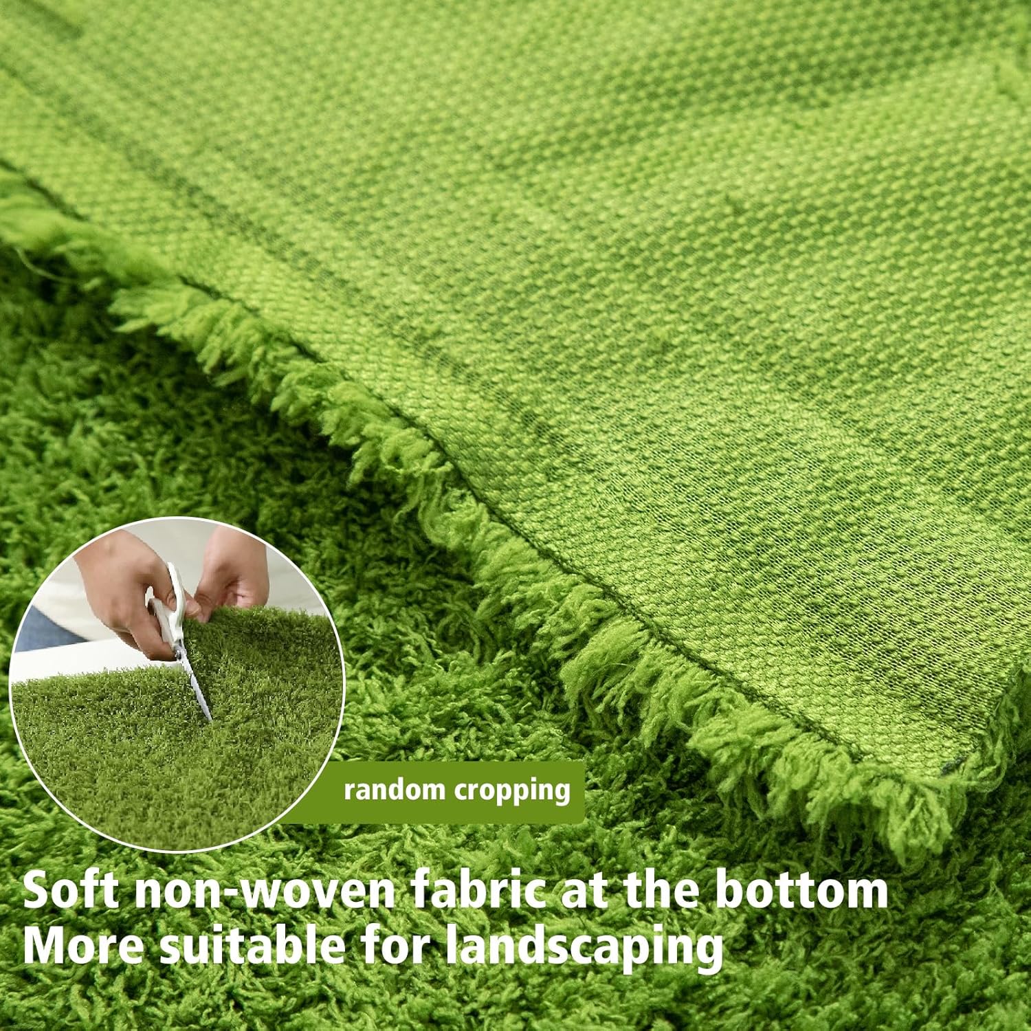 Artificial Grass Mat 4x3.3 Ft - Realistic & Soft Synthetic Turf, Fake Grass Carpet for Indoor Outdoor Use, Backyard, Patio, Balcony Decor (Fine Rain Green)