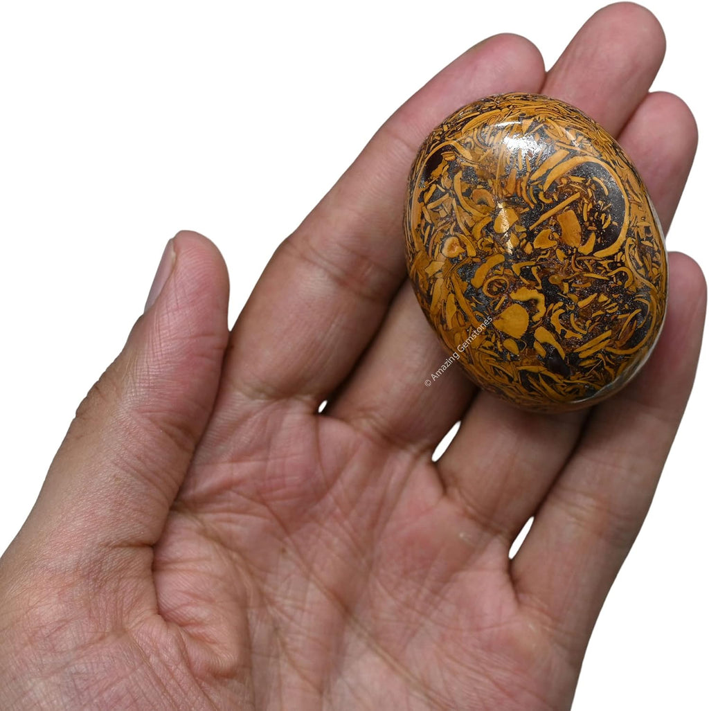 Amazing Gemstone Mariyam Jasper Crystals and Healing Stones - Large Palm Stone Crystals Piedra - Crystal for Good Luck, Balanced Positive Energy, Meditation - Unique Stocking Stuffers, Gifts for Women