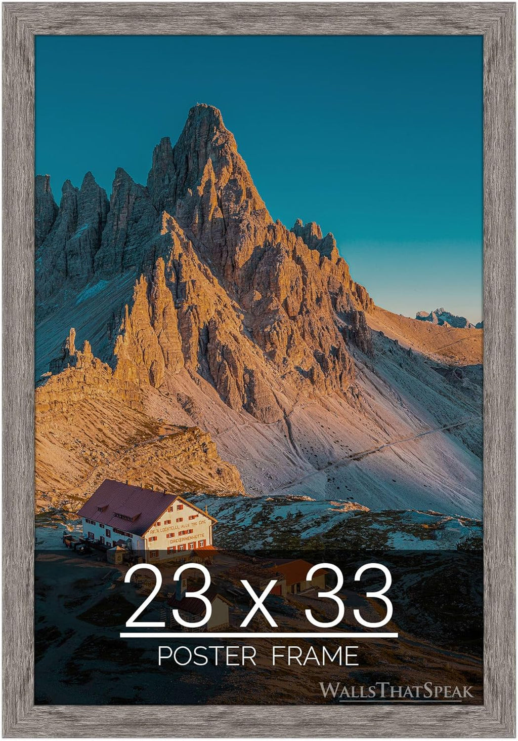 wallsthatspeak 23x33 Gray Barnwood Picture Frame for Puzzles Posters Photos or Artwork