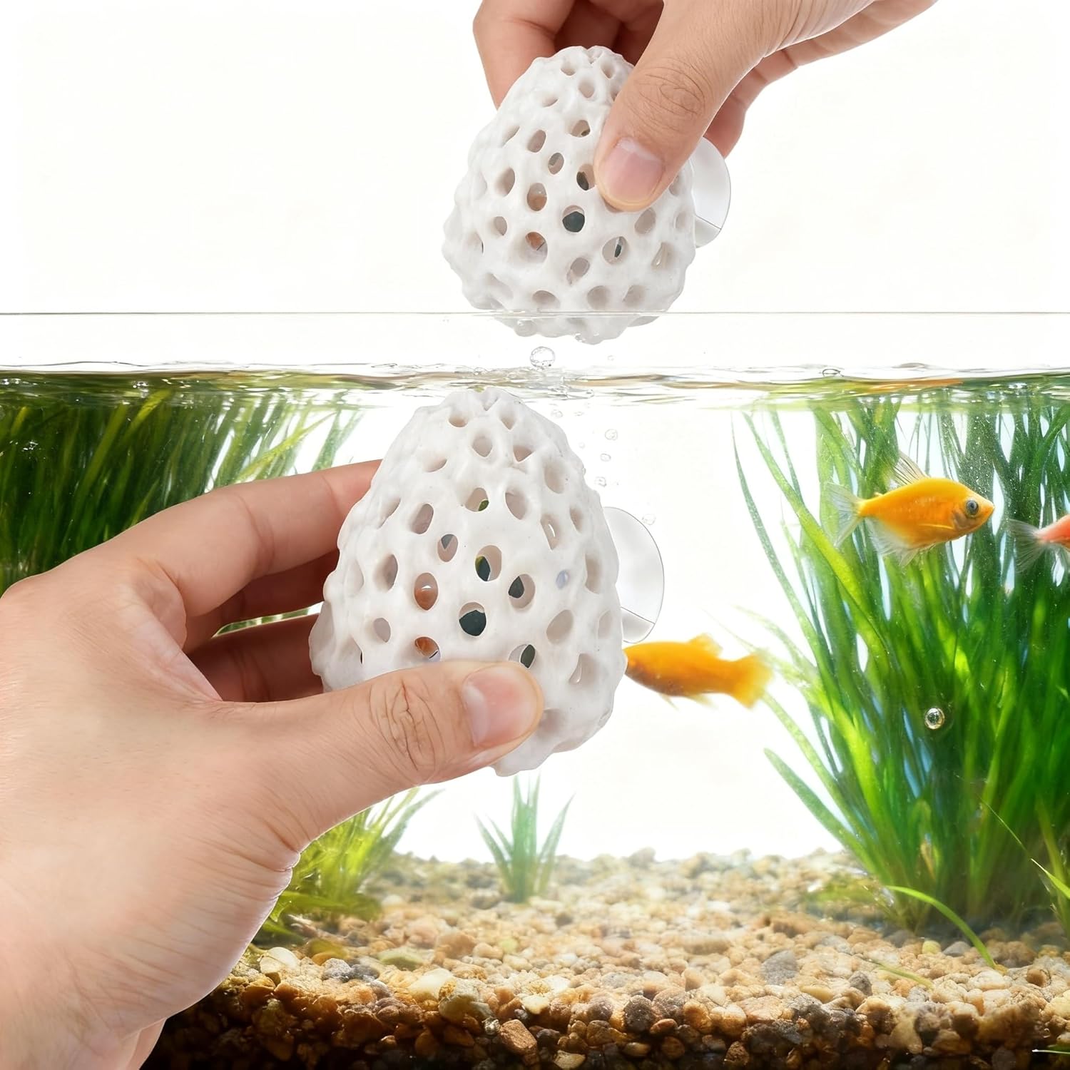 Betta Fish, Shrimp Hideout Aquarium Decor, Suction Cup Hiding Spot for Guppy Small Fish Resting Tank Accessory