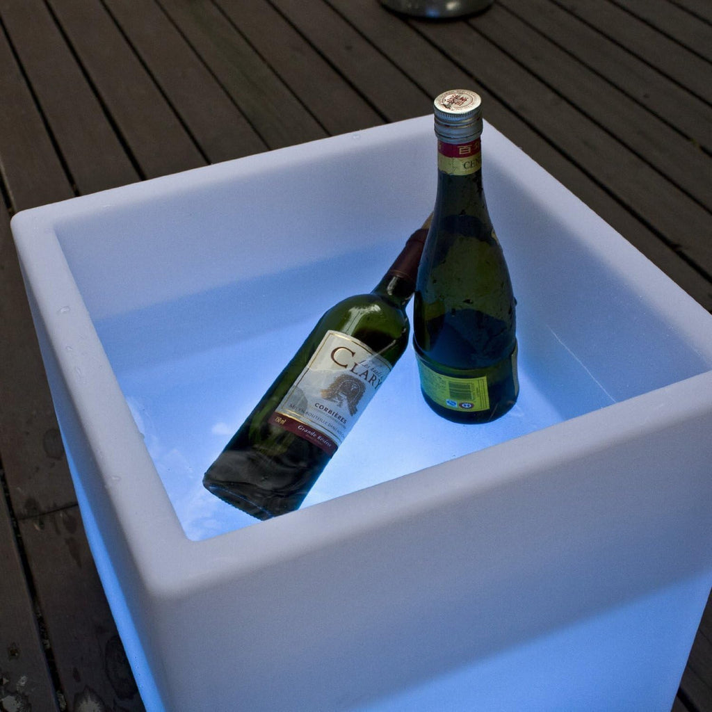 16-Inch LED Storage Cube Decorative Glow Furniture Waterproof Rechargeable RGB Color Changing Ice Bucket Flower Pot Planter w/Remote Party Night Romantic Indoor Outdoor Lighting