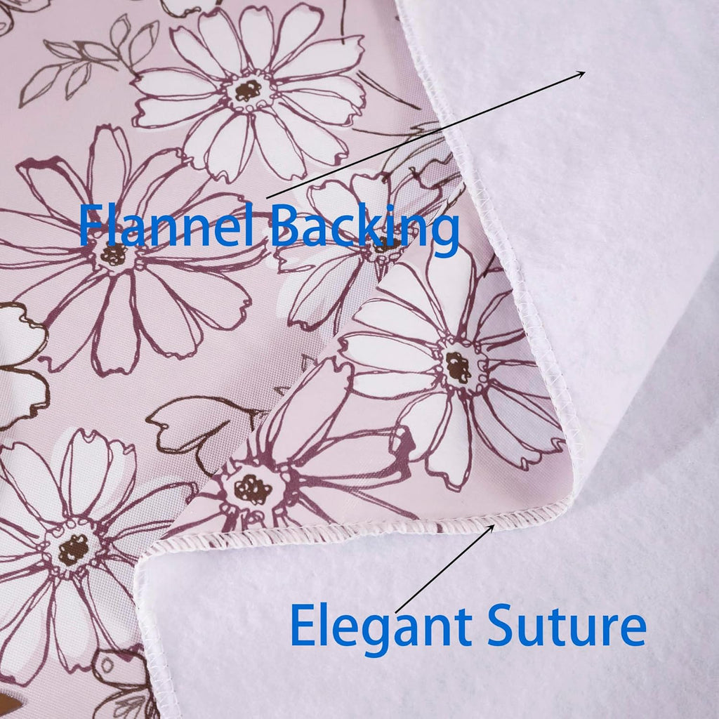 Heavy Duty Vinyl Tablecloth with Flannel Backing Waterproof Oil-Proof Plastic Table Cloth Stain-Resistant Wipeable Rectangle or Square Table Cover for Indoor and Outdoor (Red Flower,52x70 Inch)