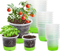 24 Packs 5/4/3.5 Inch Reinforced Nursery Pots with Silicone Base for Easy Transplant, Variety Pack Plastic Plant Pot Seedling Planter Seed Starter Flower