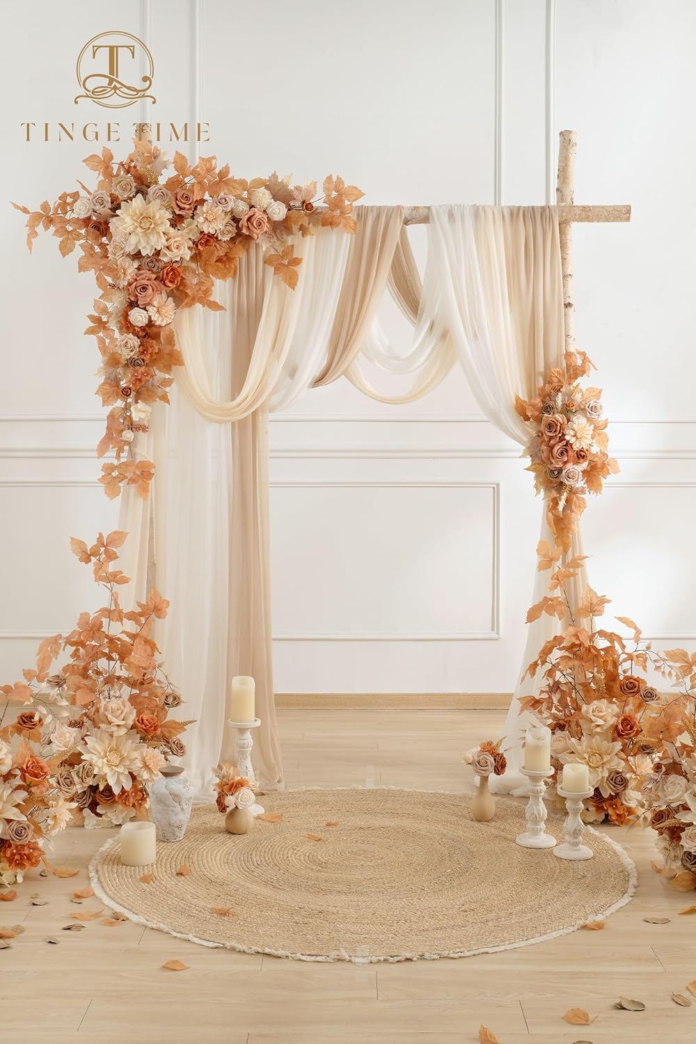TINGE TIME Artificial Arch Flowers Kit Pack of 5, Wedding Decorations for Reception with Hanging Flowers, Wedding Arch Silk Floral Arrangements Ceremony Backdrop Bridal Shower Outdoor Party Decor