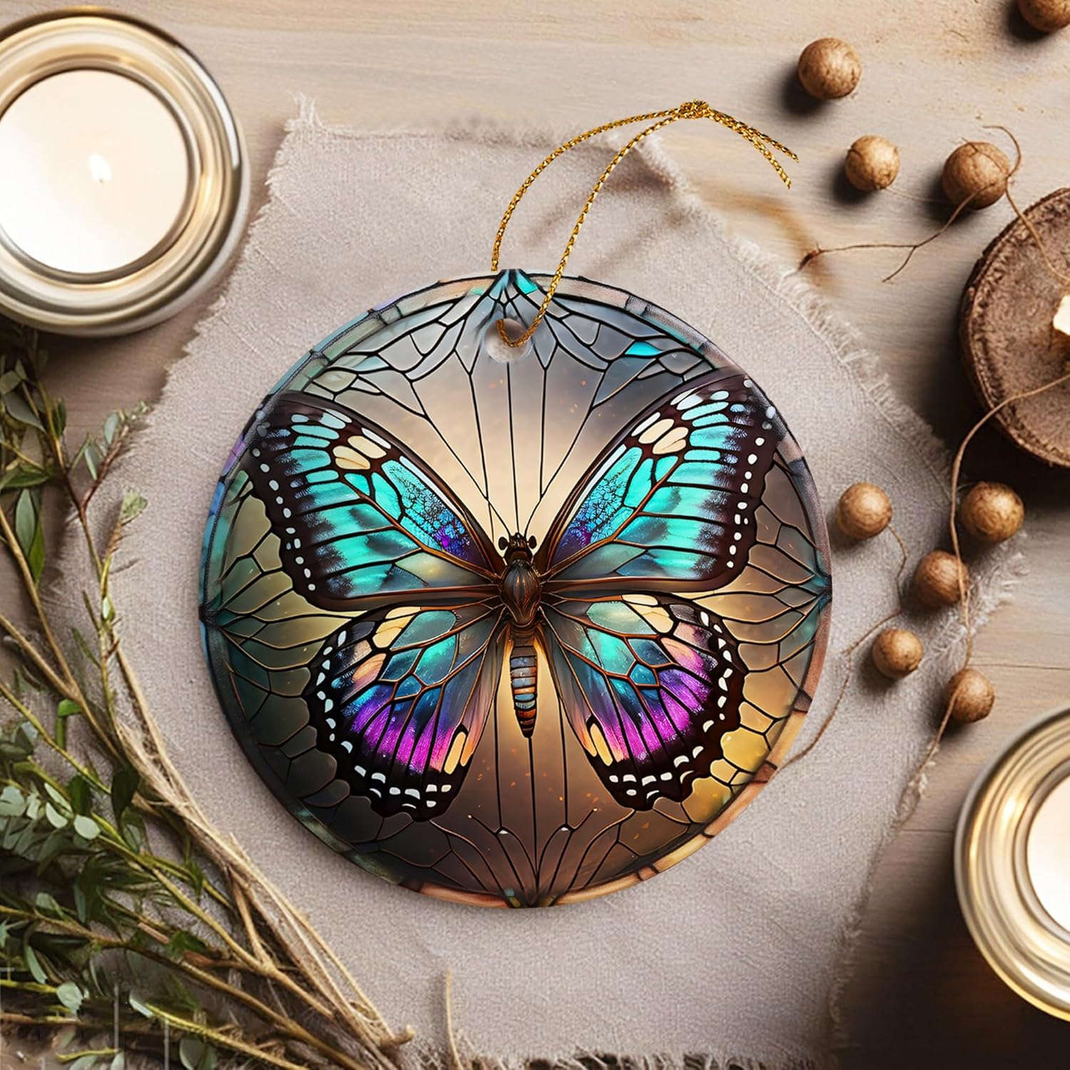 Touber Butterfly Christmas Ornament, Christmas Ornaments for Tree, Christmas Tree Decor, Holiday Ornament